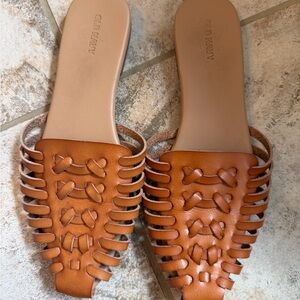 Old Navy Brown Woven Slide Mules